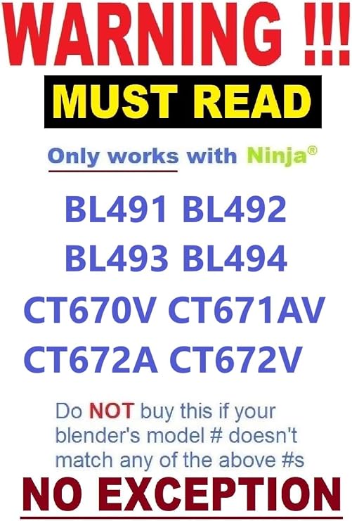 Blade for Ninja 40oz Bowl BL491 BL492 BL493 BL494 CT670V CT671AV CT672A CT672V Blender - MUST READ Detail -
