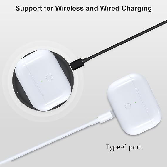 Wireless Charging Case Replacement Compatible with AirPod Pro 1st & 2nd Generation, Air Pod Pro 1 2 Charger Case,USB-C Charging Port