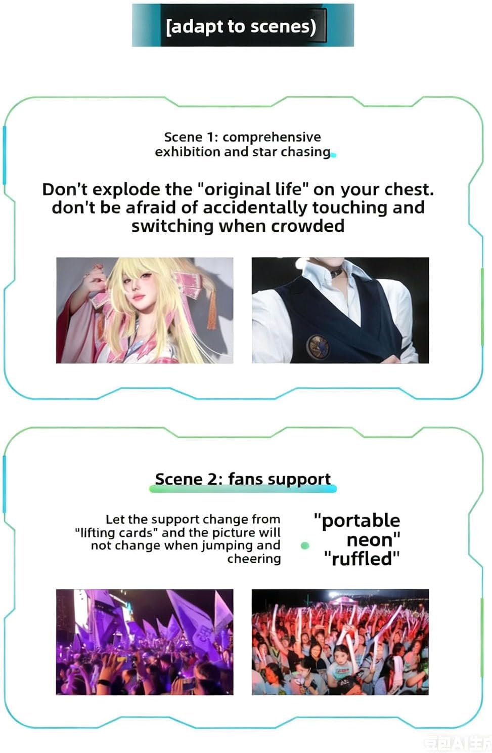 Digital Display Badge 1.7 Inch, Customizable Smart Pin with App Upload for Photos/Gifs/Videos, Back, 600mah Rechargeable Battery for Concerts, Anime image 5