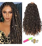 TAOYEMY Butterfly Locs Crochet hair 18 inch 6 Packs Pre-looped Distressed Crochet Braids Syntheti...