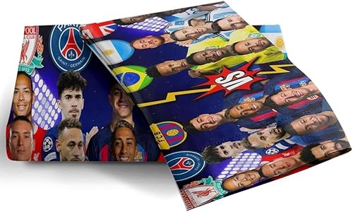 Miniatura 6 de Juego de ropa de cama con estrellas de fútbol, ropa de cama para adolescentes, funda de edredón de fútbol con 2 fundas de almohada para decoración