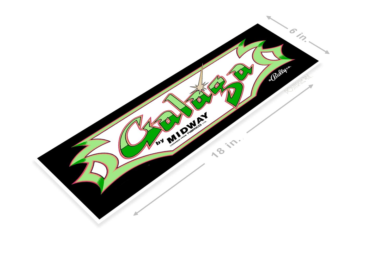 PosterGlobe Poster A401 Galaga Arcade Shop Game Room Marquee Poster Retro Console 6" x 18"