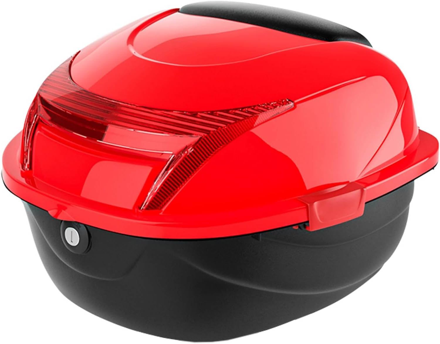 Coffre de moto universel rouge avec dossier de rangement de bagages pour scooter
