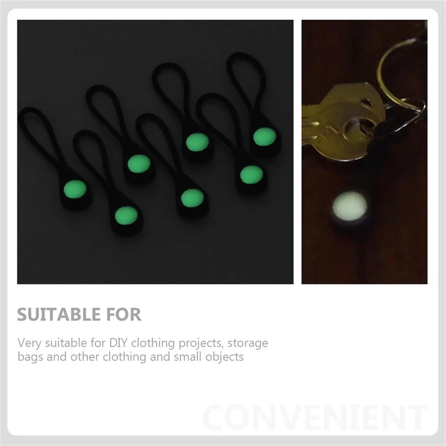 Glow in The Dark Zipper Pulls 80 Pcs Glow-in-The-Dark Anti-Lost Zipper Pullers Durable Backpack Extenders Replacement for Bags Jackets Outdoor Gear