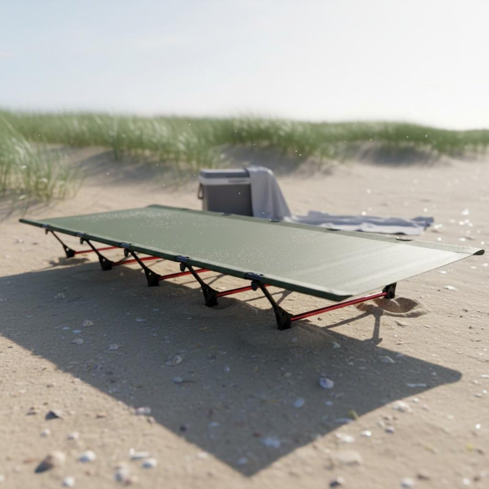 MERIGLARE Lit de Camping Pliant Aluminium Couchette Portable Lit de Repos Lit de Camp Cadre en Alliage 7075 avec Toile Oxford et Mécanisme de Verrouillage Adapté au Camping Plage Invités, Noir