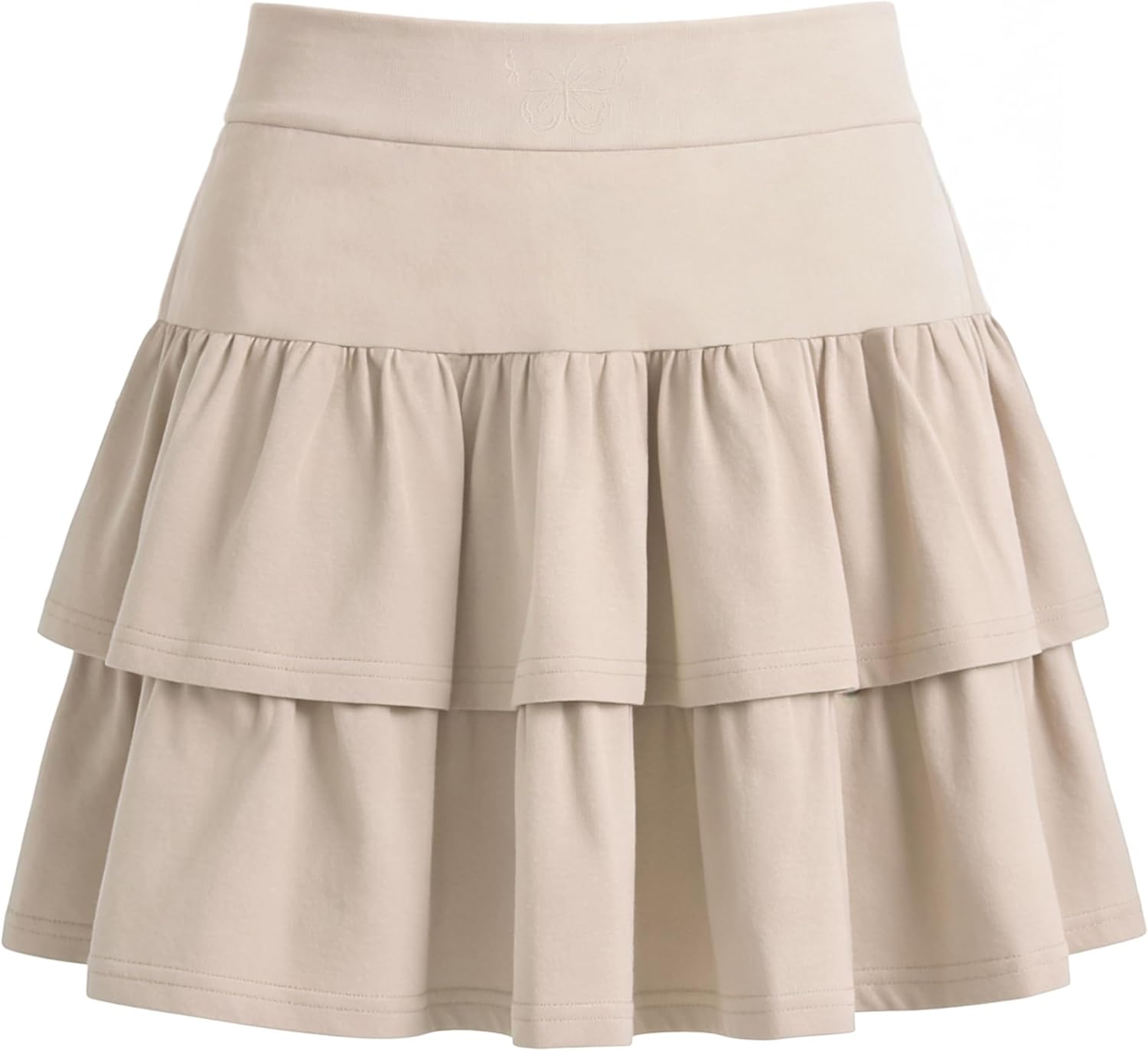 Ekfewou Little Girls Skirts Casual Ruffles Skirt School Uniform Skorts with Pockets for 4-11 Years