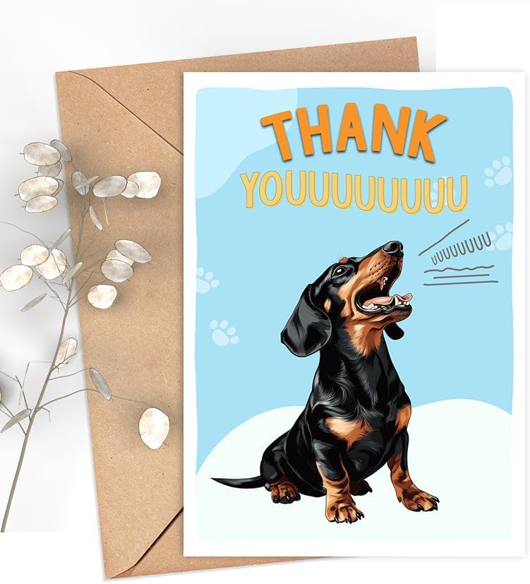 Dachshund Dog Card, Dog Thank You Card, Cute Pun Thank You Card For Him Her, For Friends, Teacher, Boss, Coworker, Dog Lover Gift, Veterinarian Thank You Gift, Dachshund Dog Lover - Image 2
