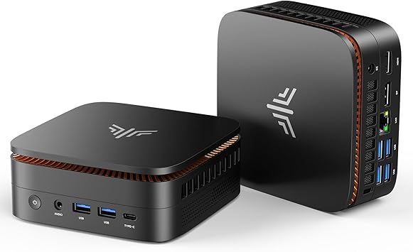 NiPoGi Pinova P1 Mini PC AMD Ryzen 4300UUp to 3.7 GHz, eats N150/N97 Mini Computer, 8GB RAM 256GB SSD Mini PC Windows 11 Pro, Triple 4K@60Hz Display/USB 3.2/Type-C/HDMI/WiFi/BT for Life