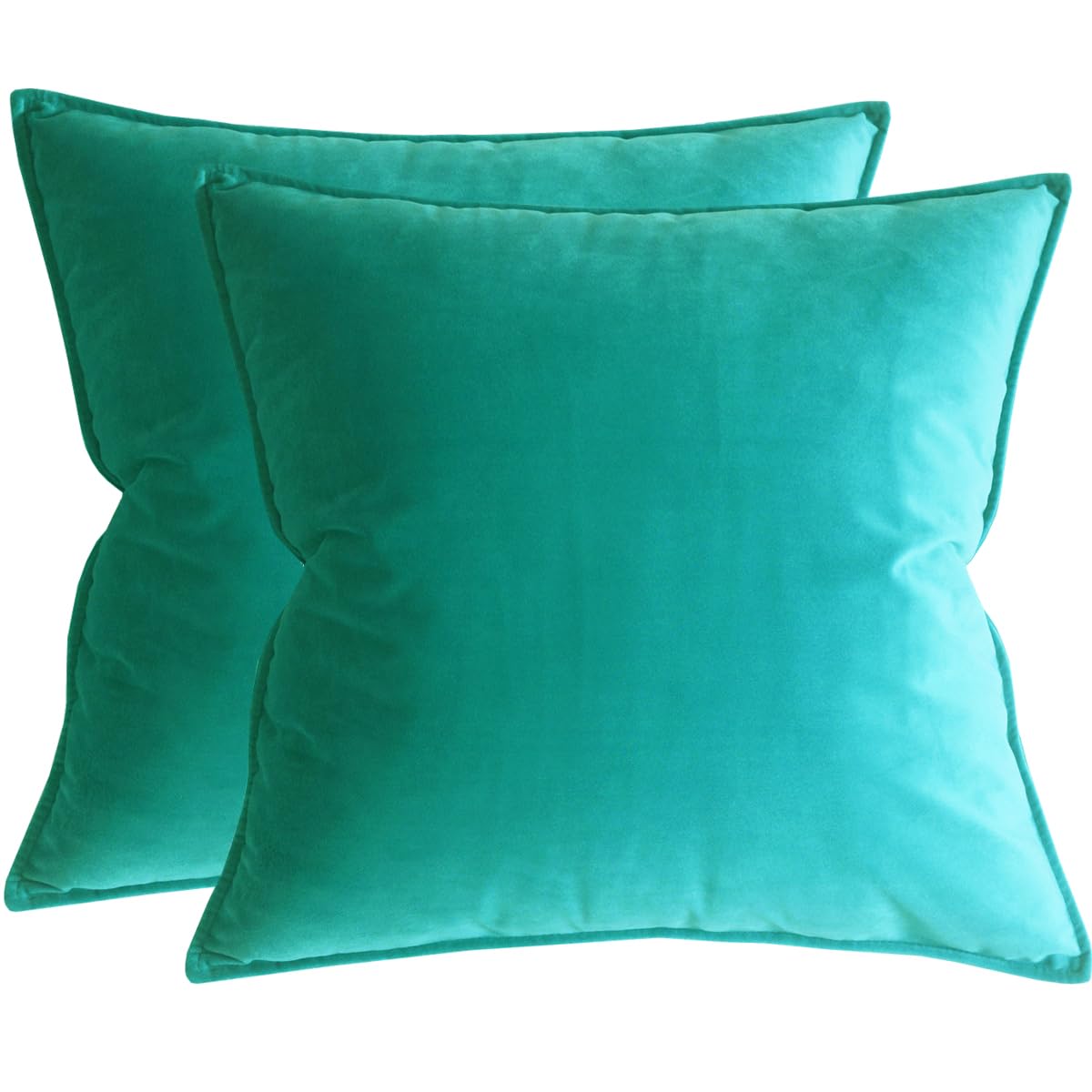 Lutanky Velvet Cushion Covers 60 x 60 cm Dark Teal Large Throw Pillow Covers (Pack of 2) Soft Square Pillowcases for Sofa Couch Bedroom Accessories 24 x 24 Inch