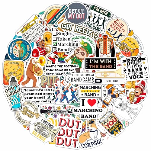 100Pcs Marching Band Stickers - Marching Band Gifts Party Supplies -Drum Stickers - Gift for Women & Men