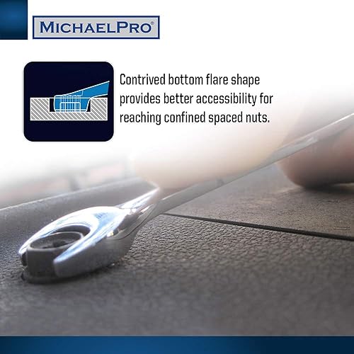 Miniatura 4 de MichaelPro Juego de 8 llaves métricas de acero al cromo vanadio, agarre ergonómico en espiral, diseño angular único