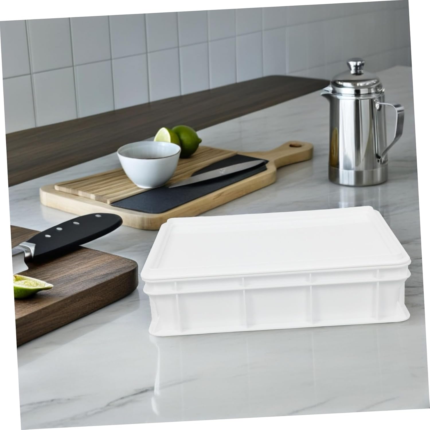DECHOUS Pizza Dough Proofing Box Stackable Pizza Storage Container Proving Basket for Home Pizzerias