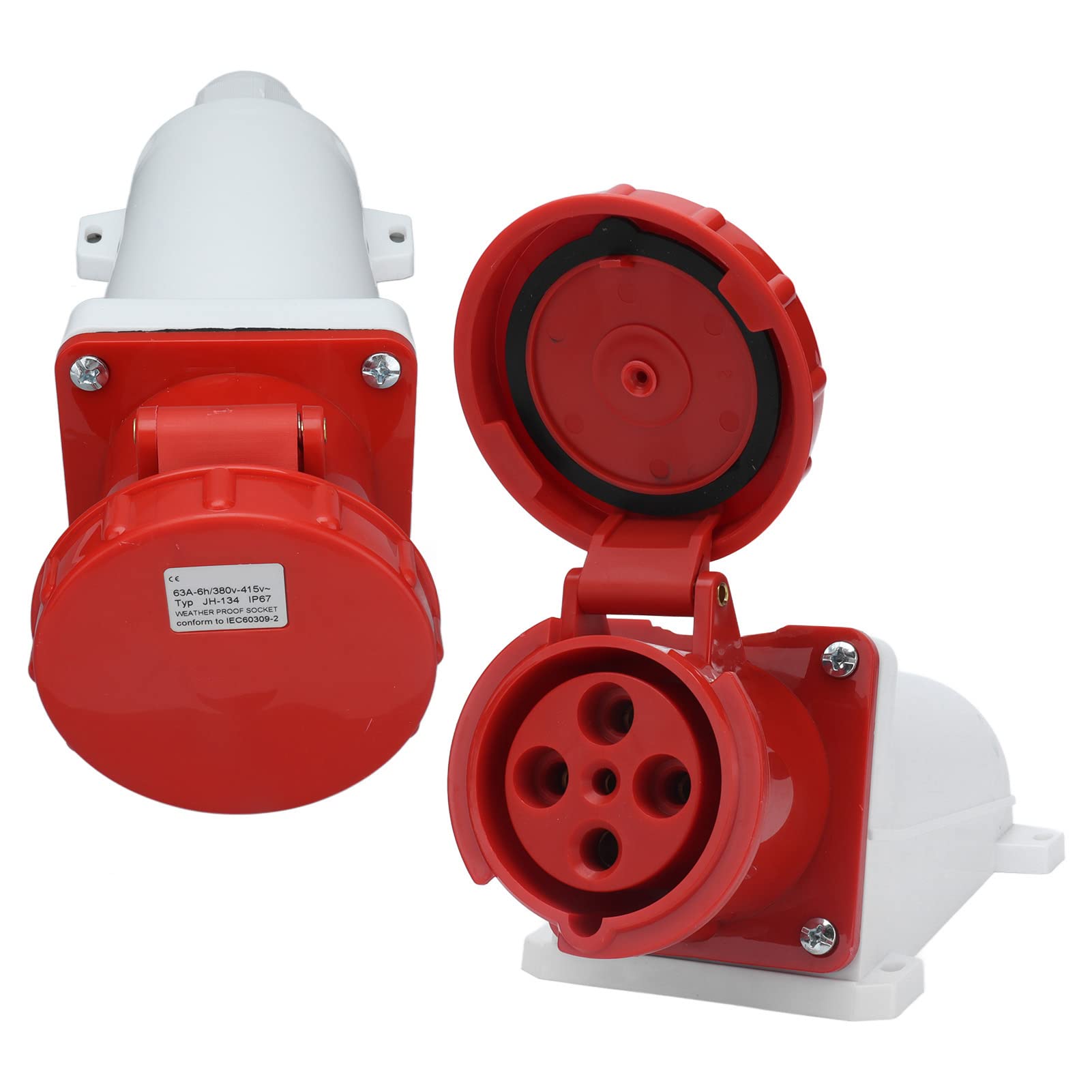Acouto Enchufe Impermeable Conector Industrial de Aviación 4 Pines 63A