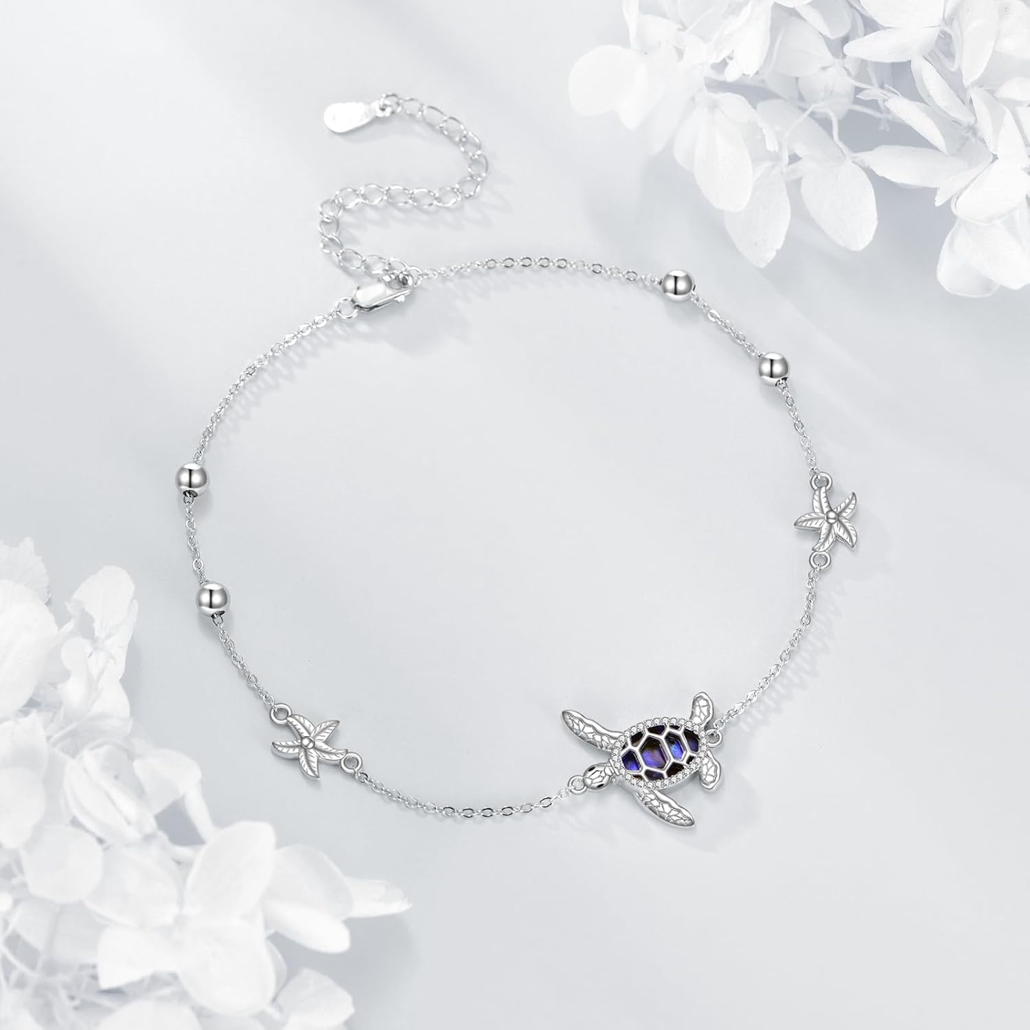 Butterfly and Turtle Anklet for Women Sterling Silver Dainty Adjustable Anklets Beach Ankle Bracelets Turtle Butterfly jewelry Gifts