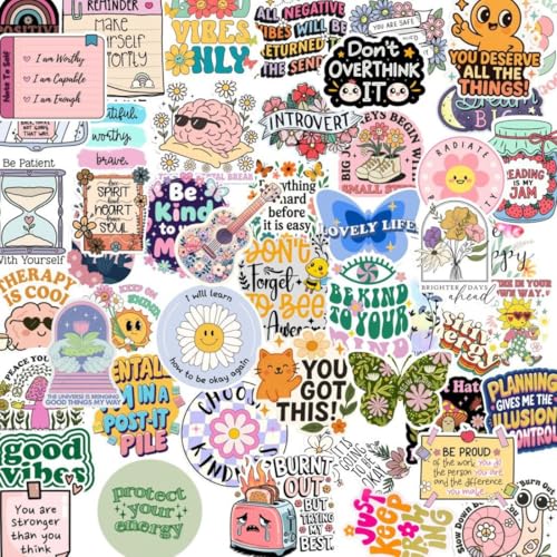 Image of Zesta Aesthetic Stickers for Laptop /Waterproof Anime Decal for Books /Vinyl Sticker for Fridge /Easy to Use Korean Car Sticker Kawaii Cute Stickers (Positivity)
