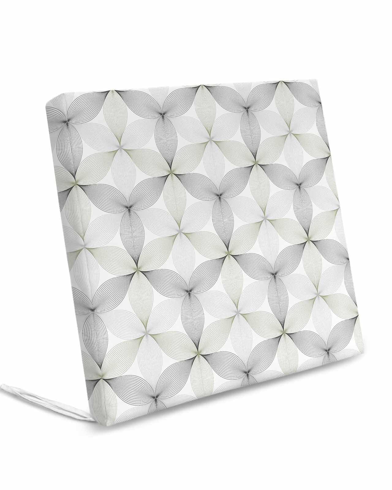 Homechoid Geometric Sage Green Indoor Outdoor Couch Cushion Covers Replacement 4 Pack, Modern Abstract Minimalist Patterned Waterproof Chair Sofa Seat Cover with Ties 20x18x4