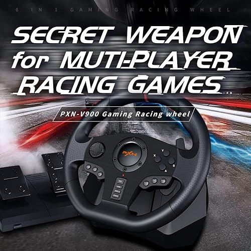 Miniatura 2 de PXN PC Racing Wheel, V900 Universal Usb Car Sim 270900 degree Race Steering Wheel with Pedals for PS3, PS4, Xbox One, Xbox Series XS, Switch