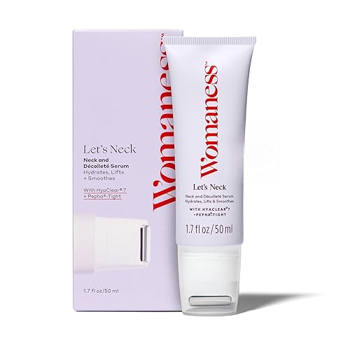 Womaness Let's Neck - Suero reafirmante – Hidrata, levanta y suaviza con el aplicador de rodillo refrescante y masajeador, crema para mujeres para