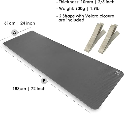 Miniatura 7 de YAMAZEN Alfombrilla de entrenamiento de yoga de 72 x 24 pulgadas de grosor extra para ejercicio de gimnasio en casa  Alfombrilla multiusos con
