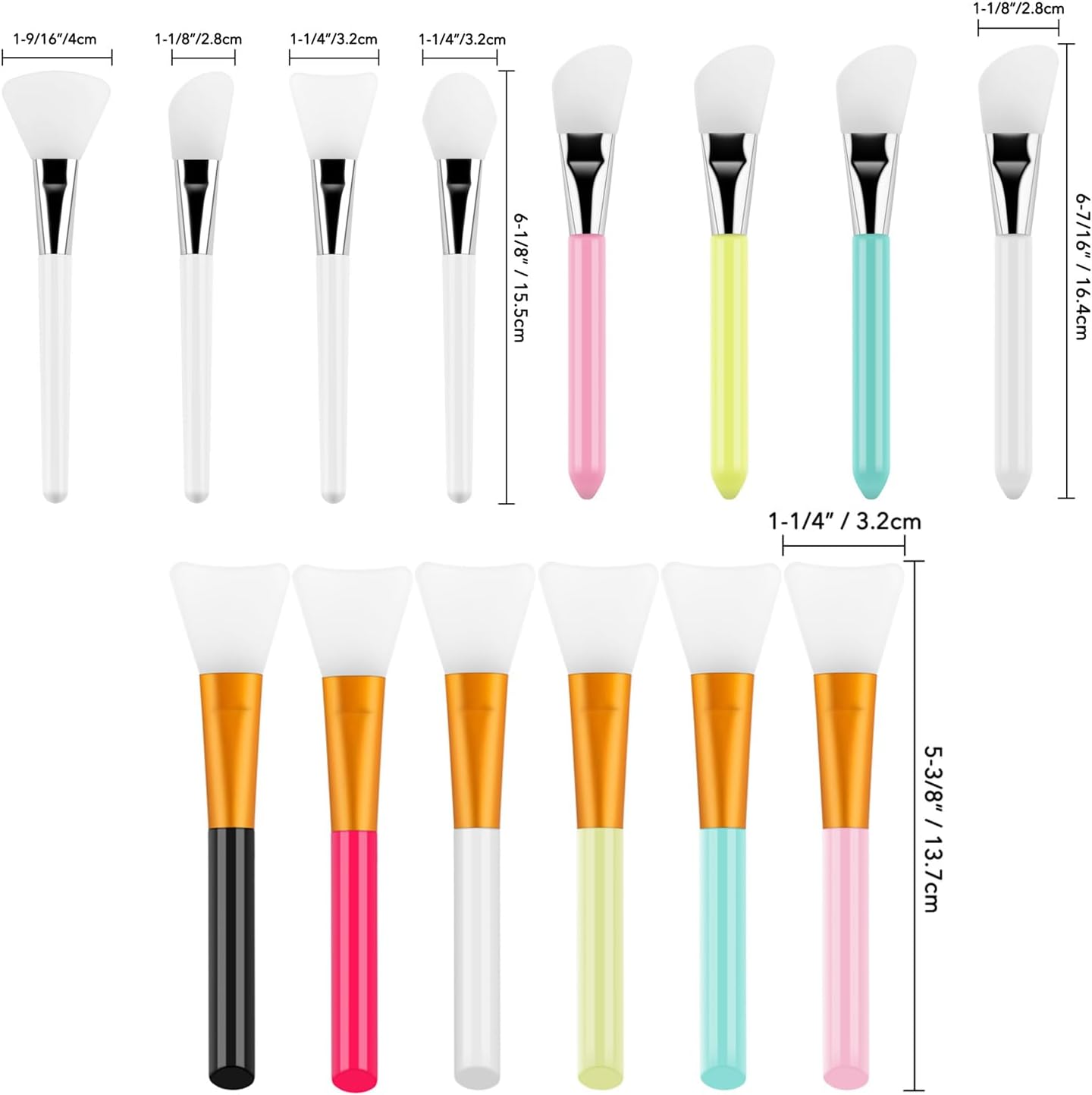 BAOFALI 14 Pcs Silicone Craft Brush, Spatula Mixed Media Brushes; Reusable Resin Epoxy Brushes Set Spreading Toolfor DIY Painting Mixing & Spreading to Glitter TumblersArt Blending Tool