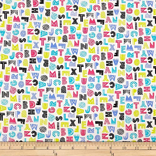Camelot Quilt Fabrics MOD Blocks Block Letters Quilt Fabric, Multicolor, Quilt Fabric By The Yard