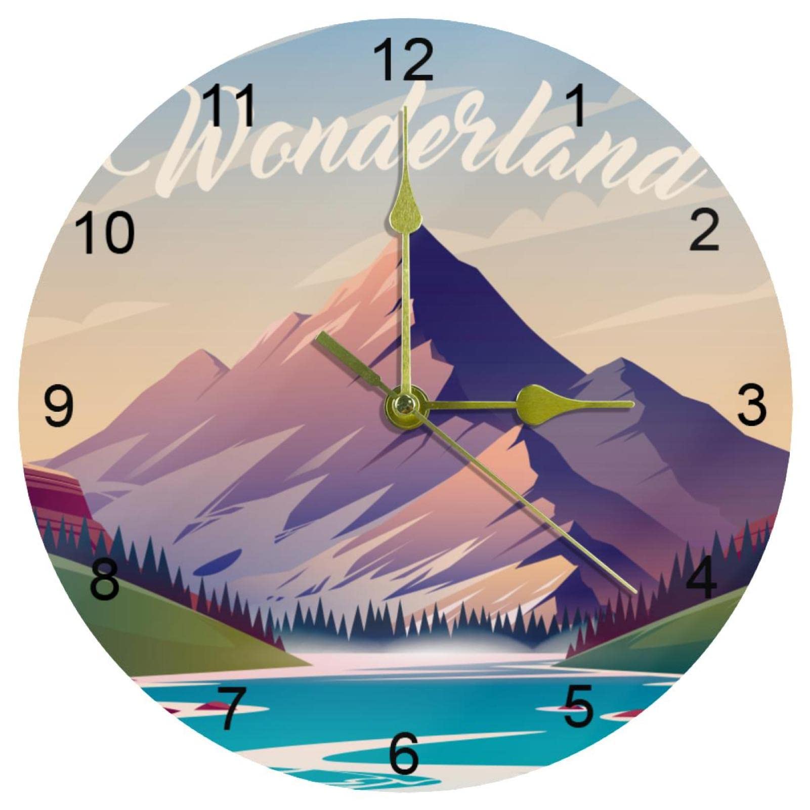 Horloge murale à quartz ronde 25,4 cm avec chiffres arabes pour maison