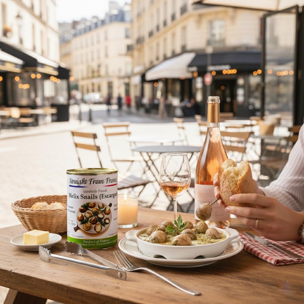 Straight from France Genuinely French, French Helix Lucorum Canned Escargots Snails, Keto & Paleo Friendly, 4 Dozen