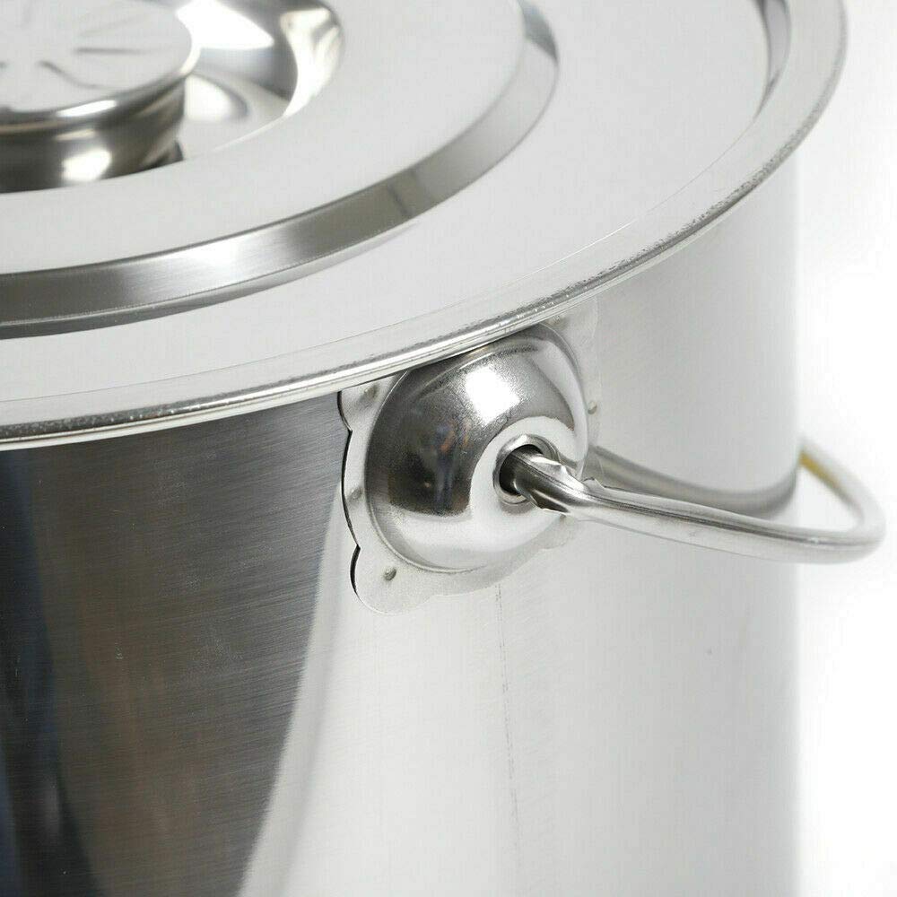 OUKANING - Cubo de acero inoxidable con tapa, 20 L