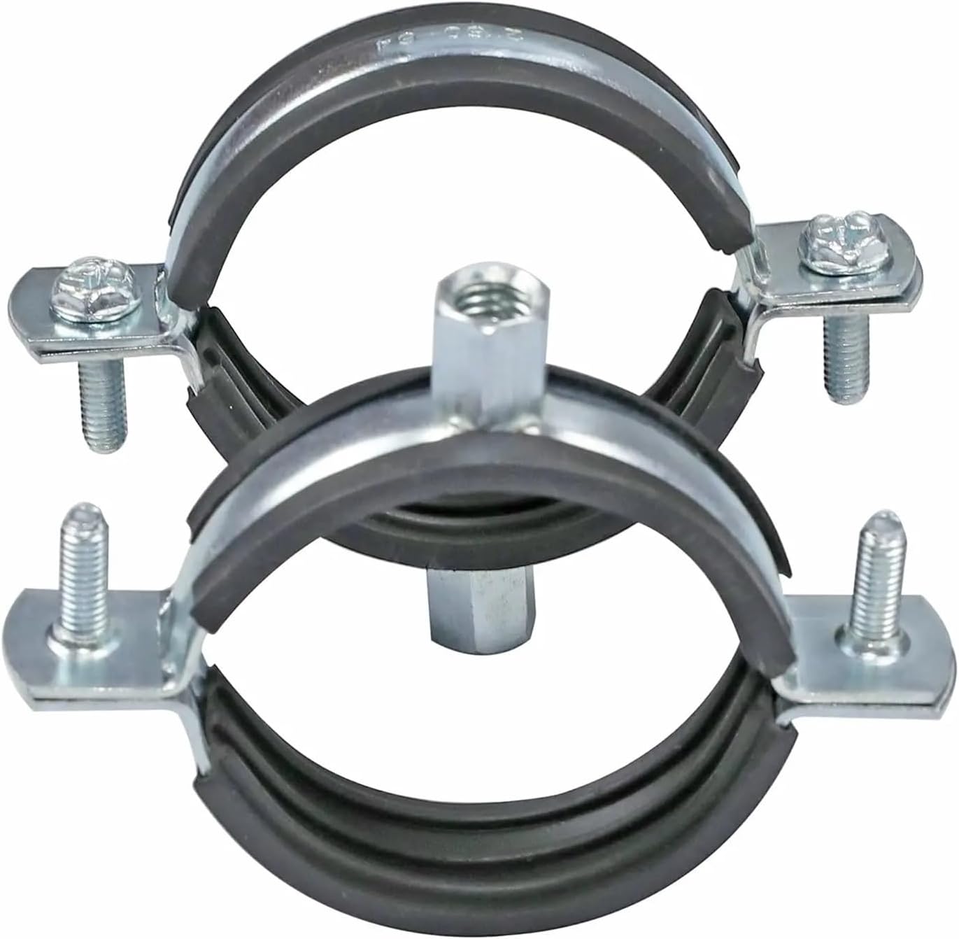 pipe clamp, 2PCS 20-160mm Pipe Bracket Clamp With Rubber Support Hanger Split Ring Fixed Plumbing Water Wall Ceiling Mount Clip,hose connection(2pcs 90mm)