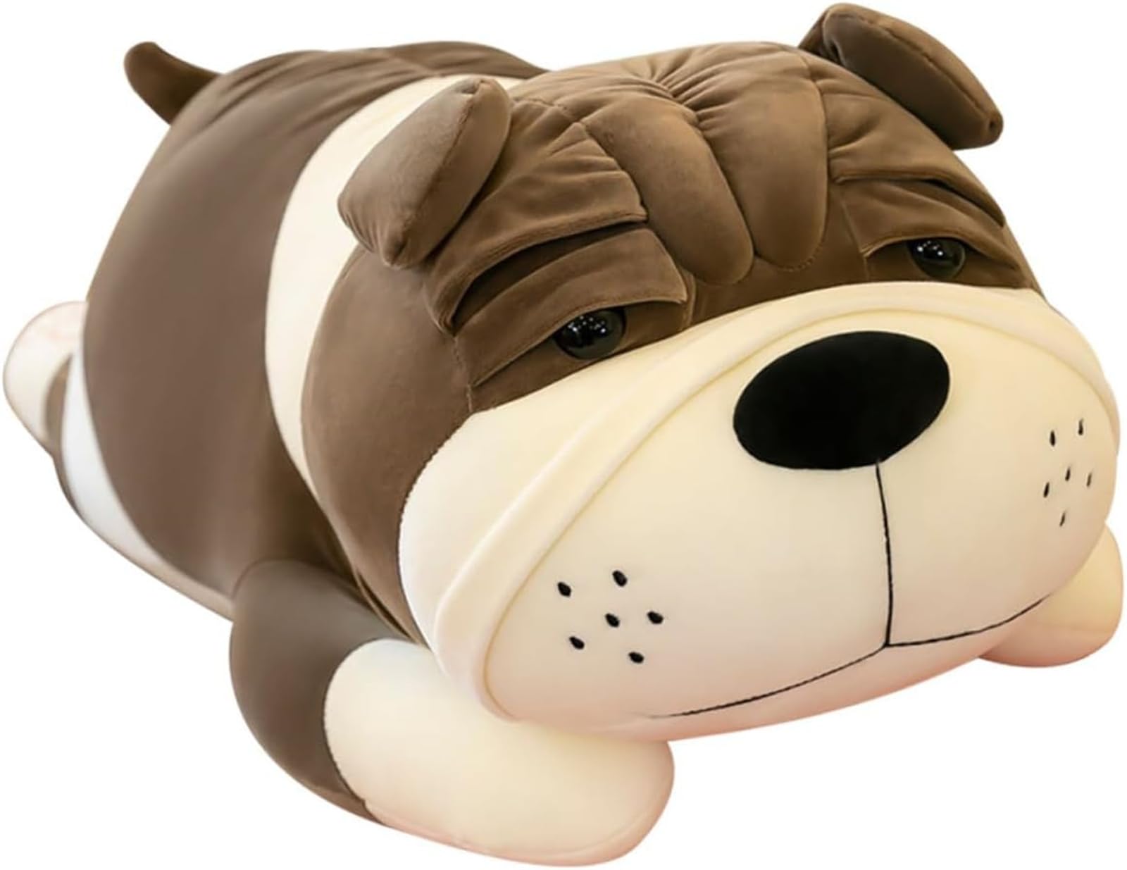 Miękkie zabawki, Pluszowa poduszka dla psa, duży pluszowy zwierzak Shar Pei, ze słodkim szczeniakiem(Grey,45CM)