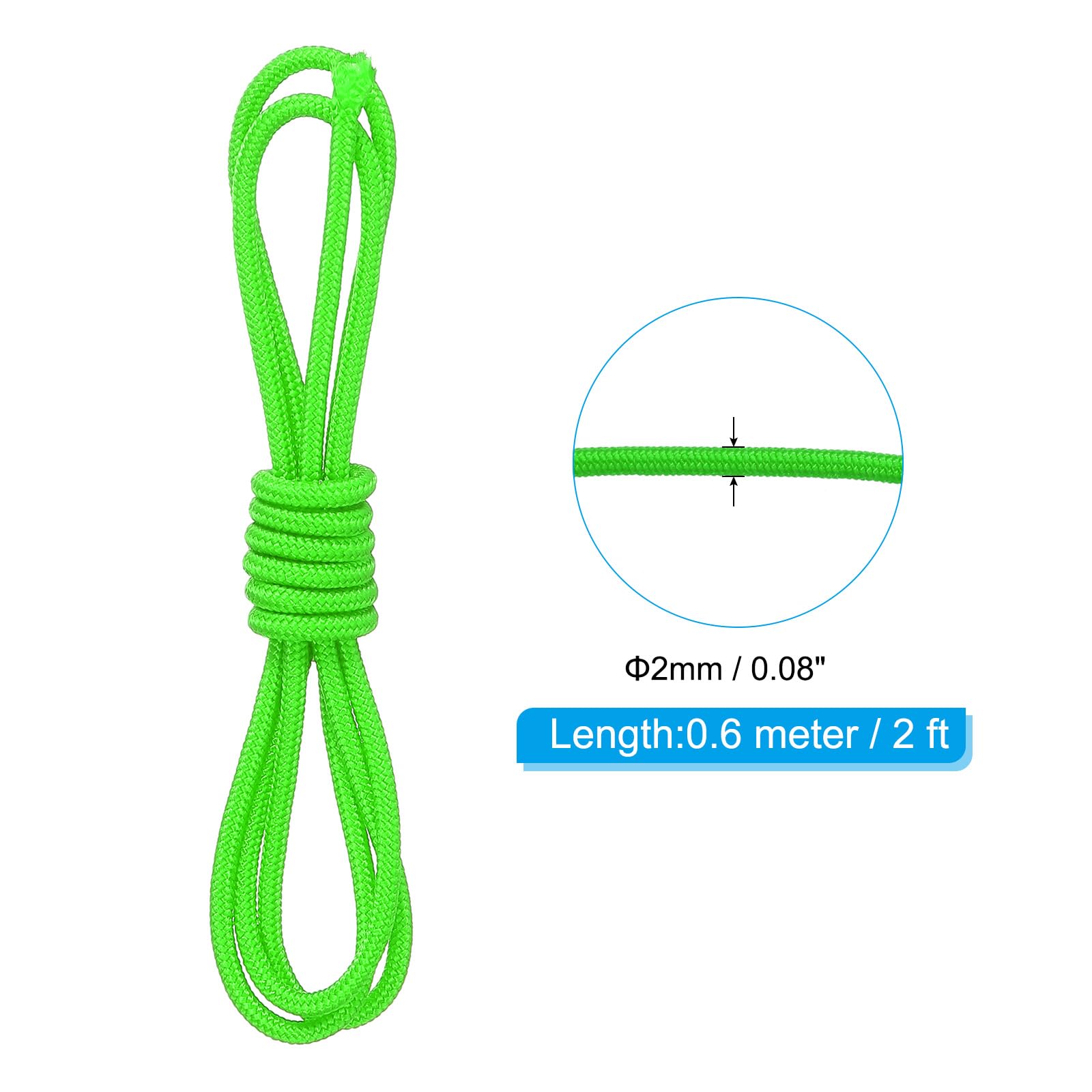 PATIKIL Archery D Loop Rope 2 FT, Bow D Loop String Release Material Nock Wire Nocking Loop Buckle Ring for Compound Bowstring, Green