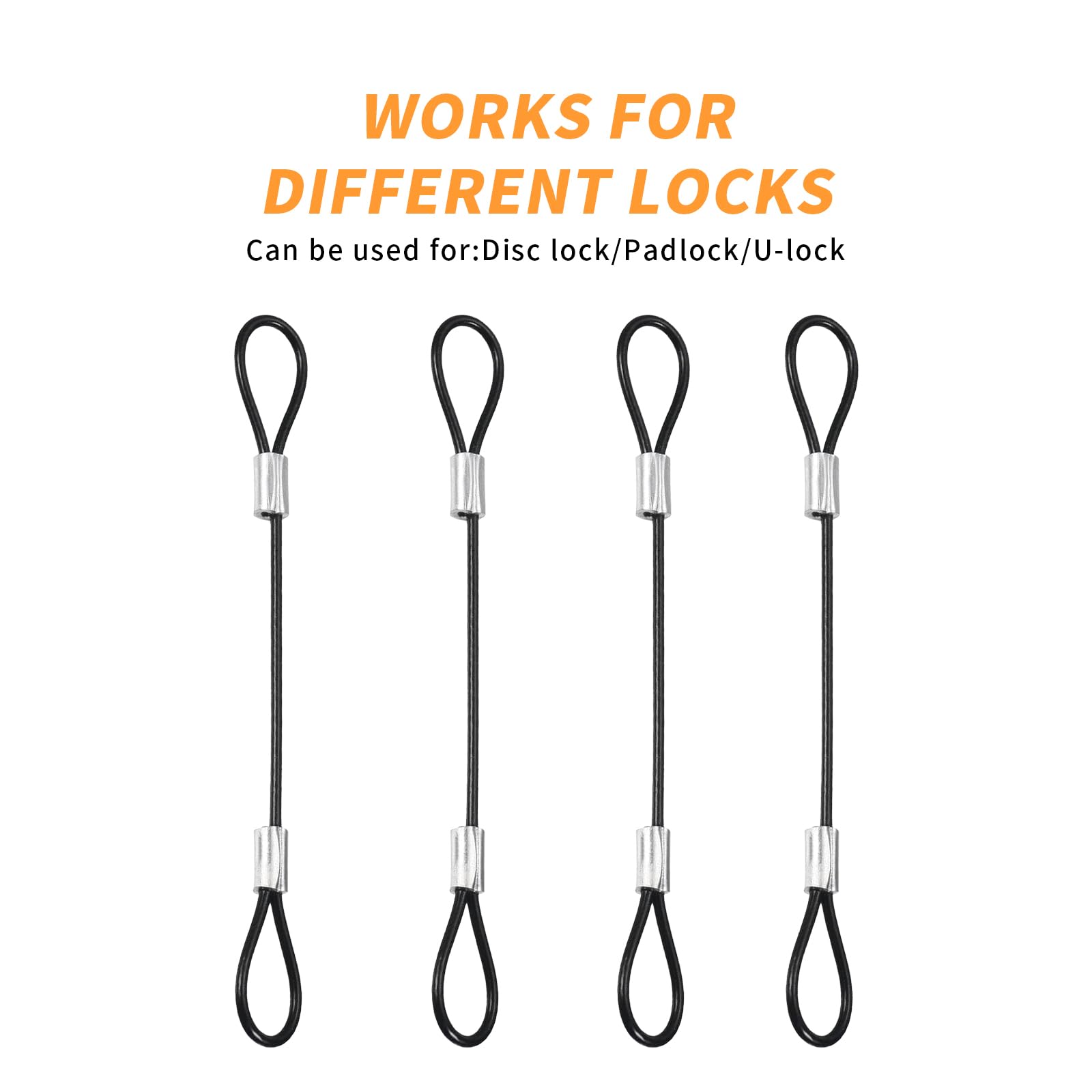 Stainless Steel Cable With Loops, Vinyl Coated Wire Rope Lanyard Lock