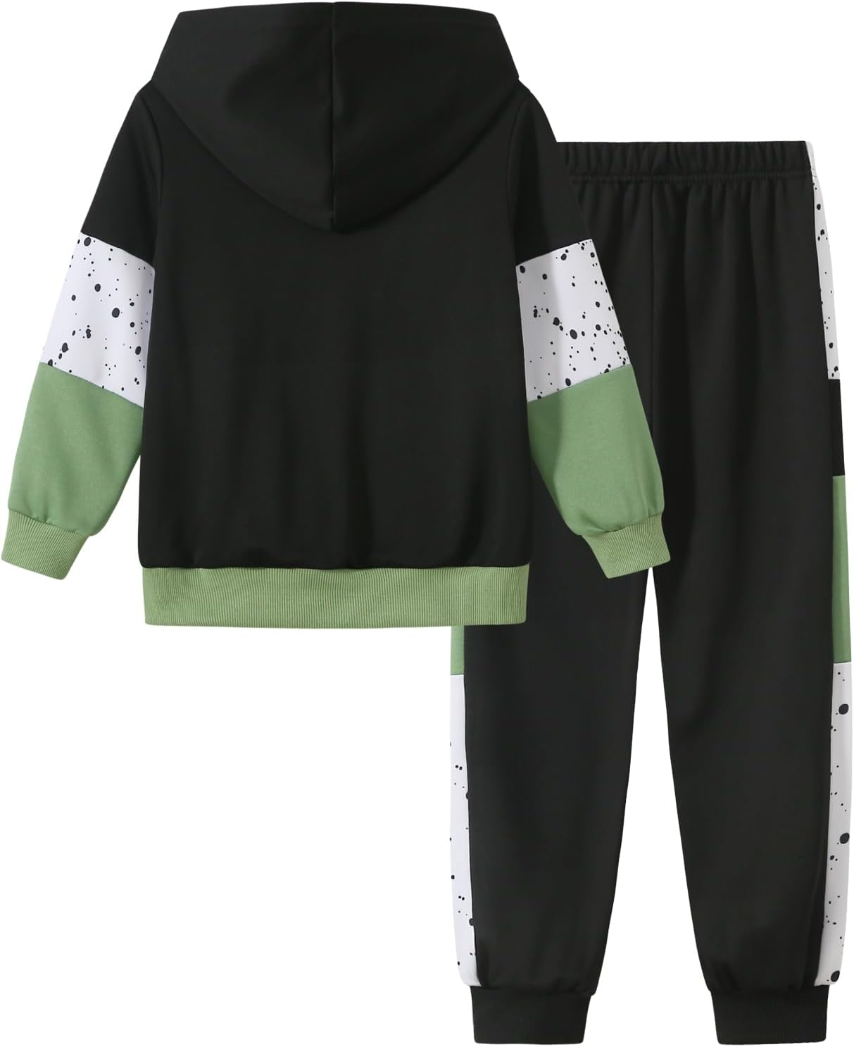 Boys Clothes 2 Piece Color Stripes Long Sleeve Zipper Hoodie Top And Sports Pants Fall Winter Set Size 3-12 Years - Image 2