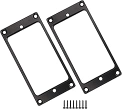 Yibuy 2pcs 91x 45x2mm Black Metal Flat Humbucker Pickup Mounting Ring