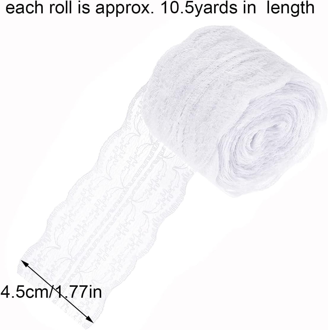 Lace Trim Ribbon 2 Roll 21 Yards Fabric Flower Floral Pattern Ribbon for Sewing DIY Crafts Scrapbooking Gift Wrapping Hair Bow Making Wedding Bridal Bouquet Shower Decorations (4.5cm, White, Pink)