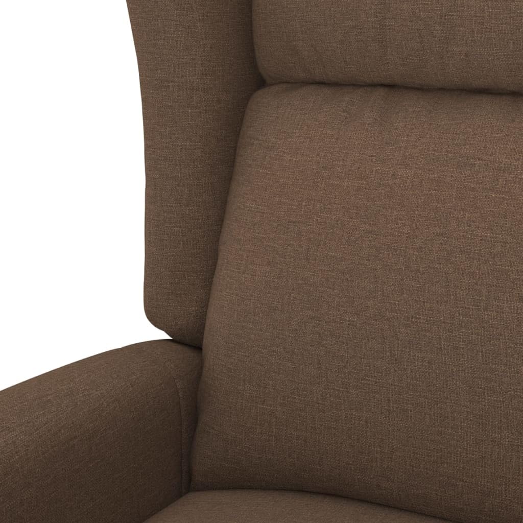 Sillón Orejero Reclinable Eléctrico Tela Marrón | 3 Posiciones Reclinables, Control Manual 2 Botones, Estructura Madera y Metal, Asiento Acolchado