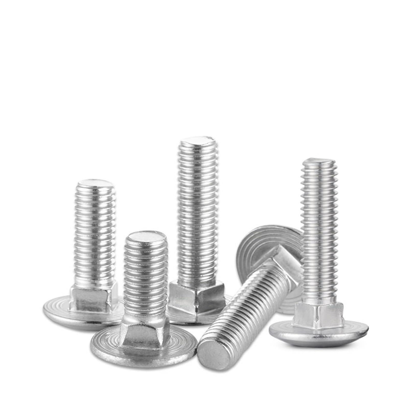 WUUKEPSG Ss 304 Round Head Square Neck Carriage Screw Bolt/25Mm/5Pcs M8