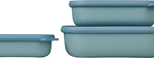 Miniatura 10 de Mepal - Multi Bowl Cirqula Rectangular 3 Partes  Caja de Almacenamiento de Alimentos con Tapa  Caja Hermética para Frigorífico y Microondas  16.9 fl