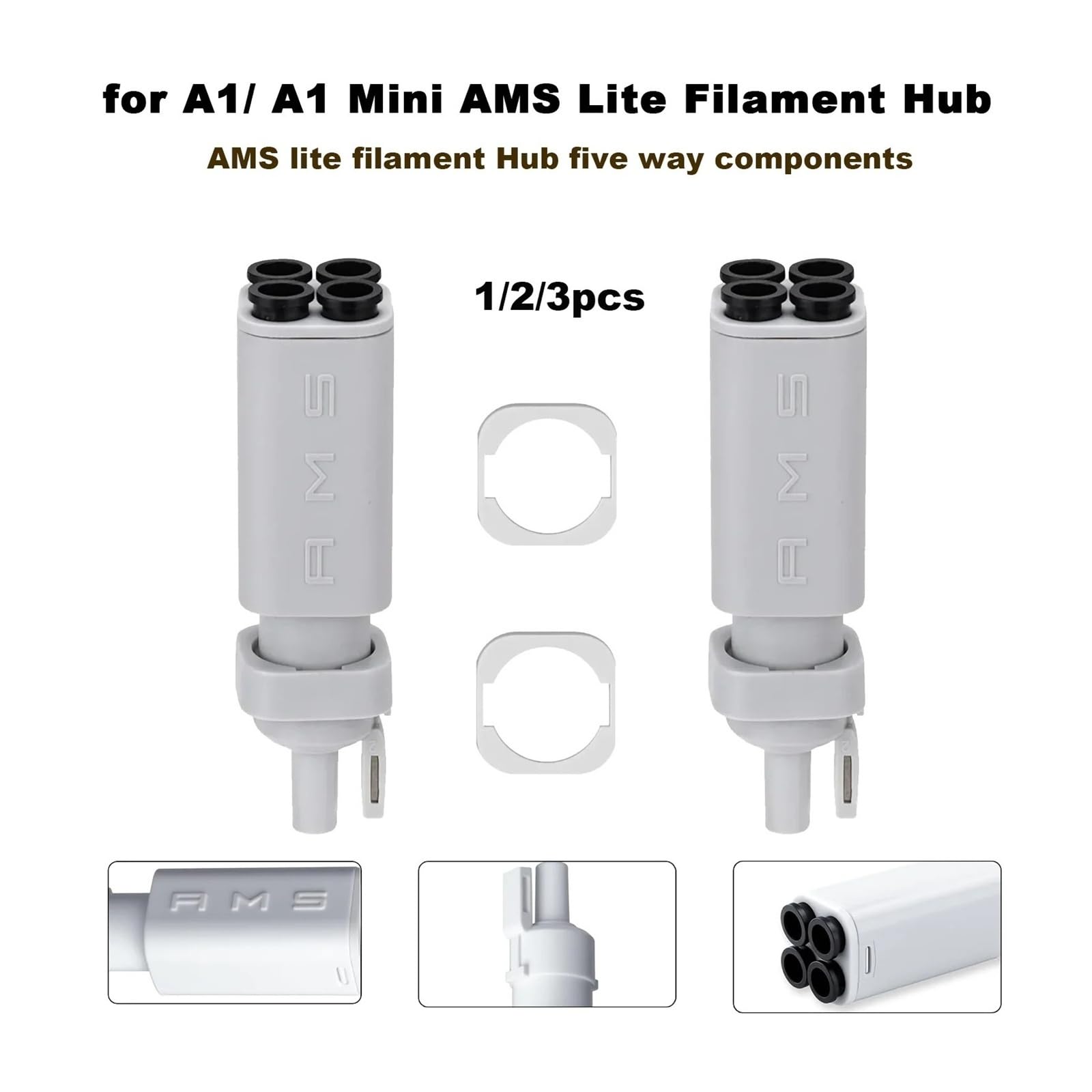 ChuFort AMS Lite Filament Hub for Labor-Fünf-Wege-Komponenten, Schalter, Verbrauchsmaterialien, Mehrfarbendruck for A1/A1 Mini-Teil(3pcs)