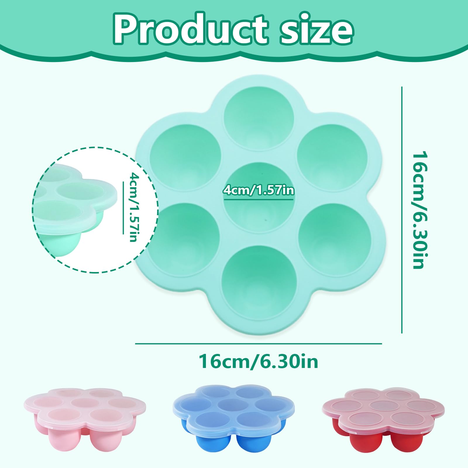 4 Pièces Bac a Glacons avec Couvercle Bebe, Plateaux de Congélation pour Aliments Bébés avec Couvercles, Pot Conservation Bébé en Silicone, Bac Congelation Puree Bebe, Moule en Silicone Bebe