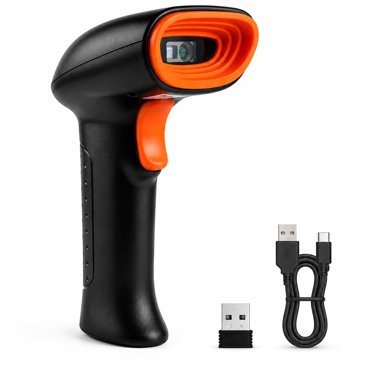 2D Wireless Barcode Scanner with Bluetooth, 2.4GHz USB Receiver & USB Wired Connection | 3-in-1 QR & Barcode Scanner for PC, Laptop, POS, Mobile, Tablet | CMOS, Plug & Play