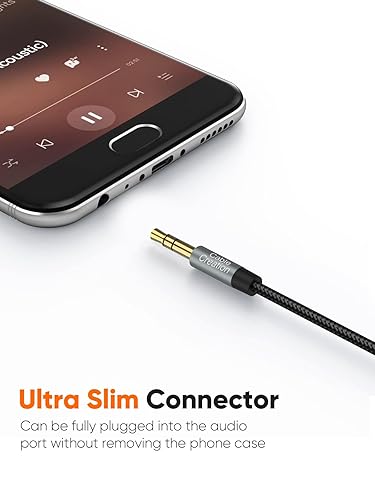 Miniatura 2 de CableCreation Cable auxiliar de 3.5mm (3 pies1 m), cable de audio de 3.5mm, cable auxiliar trenzado de sonido Hi-Fi de 18 para estéreo de coche,