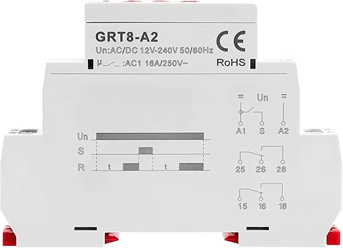 Miniatura 8 de GEYA Retraso apagado Relé de tiempo de función única 1 salida 16A temporizador de apagado electrónico Relé de retardo (GRT8-B1, AC230V)