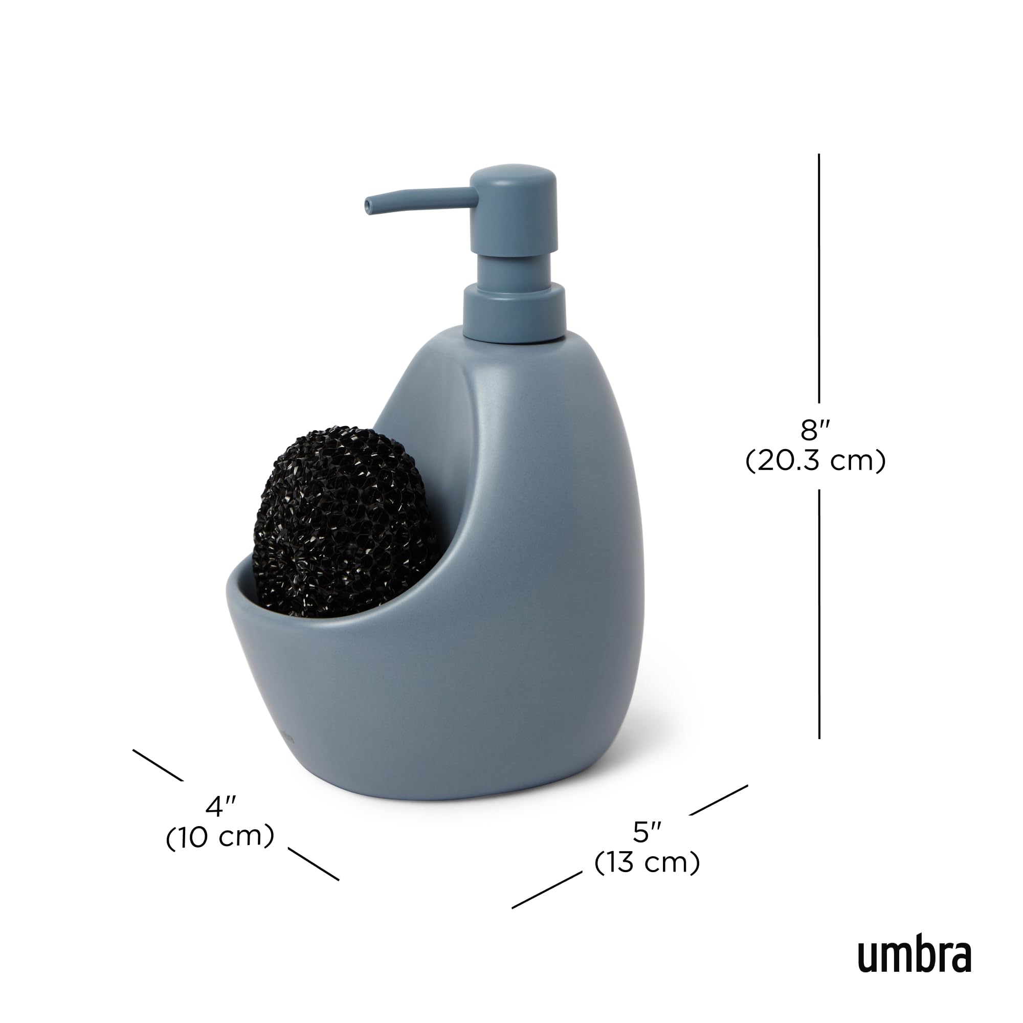 Umbra Dispensador de jabón, cerámica, Azul Pizarra