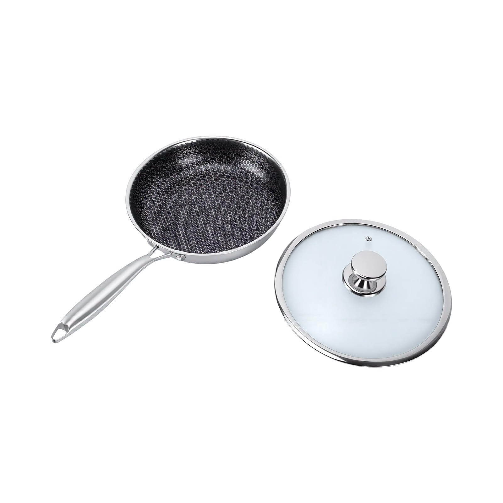 28cm Patelnia z Płaskim Dnem ze Szkłem Hartowanym