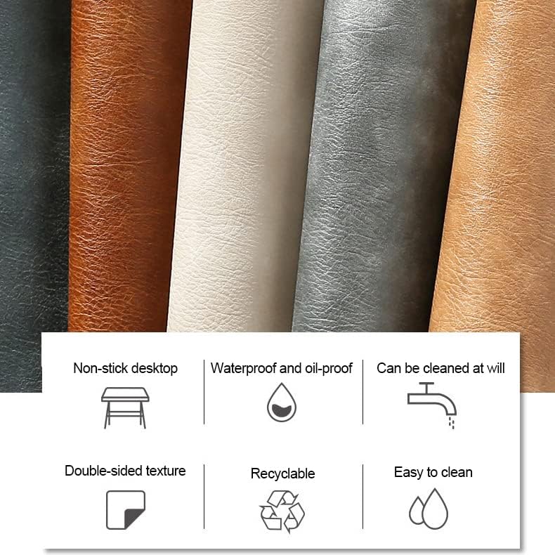 Miniatura 3 de Manteles individuales de piel sintética, color verde, grueso, rectangular, lavable, fácil de limpiar, resistente a las manchas, resistente al calor,