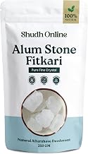 Shudh Online Alum Fitkari stone for Skin, Face, Vastu, (250 g) - Phitkari Alum Stone Water Purification, Fitkiri Potash Alam | Spatika Stone Crystals | Patika Blocks (Underarms Odour Deodrant)