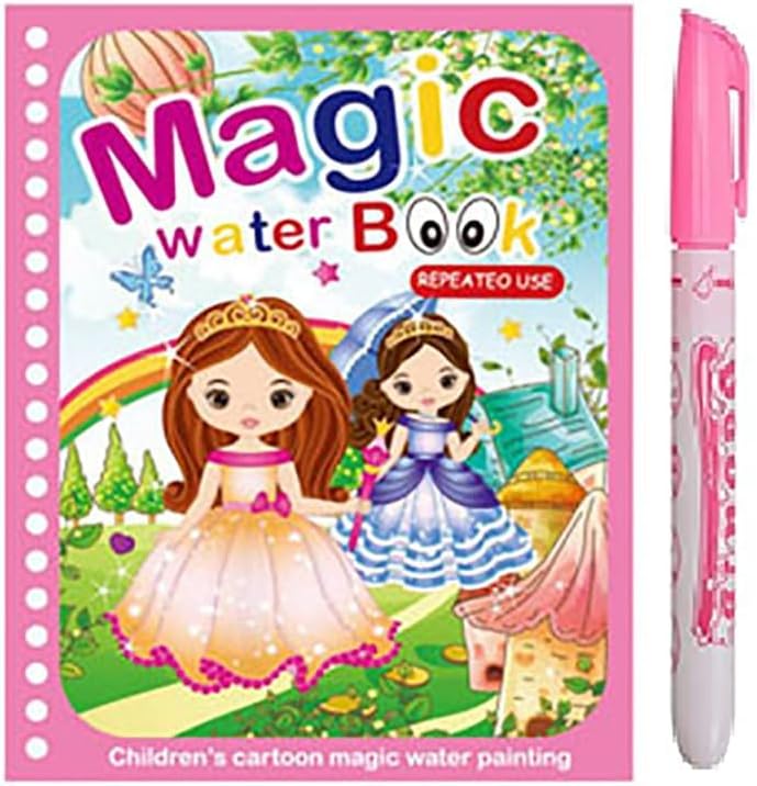 Storio Water Magic Book, Magic Doodle Pen, Coloring Doodle Drawing Board Games for Kids, Educational Book for Growing Kids Pack of 1 Book, Multi