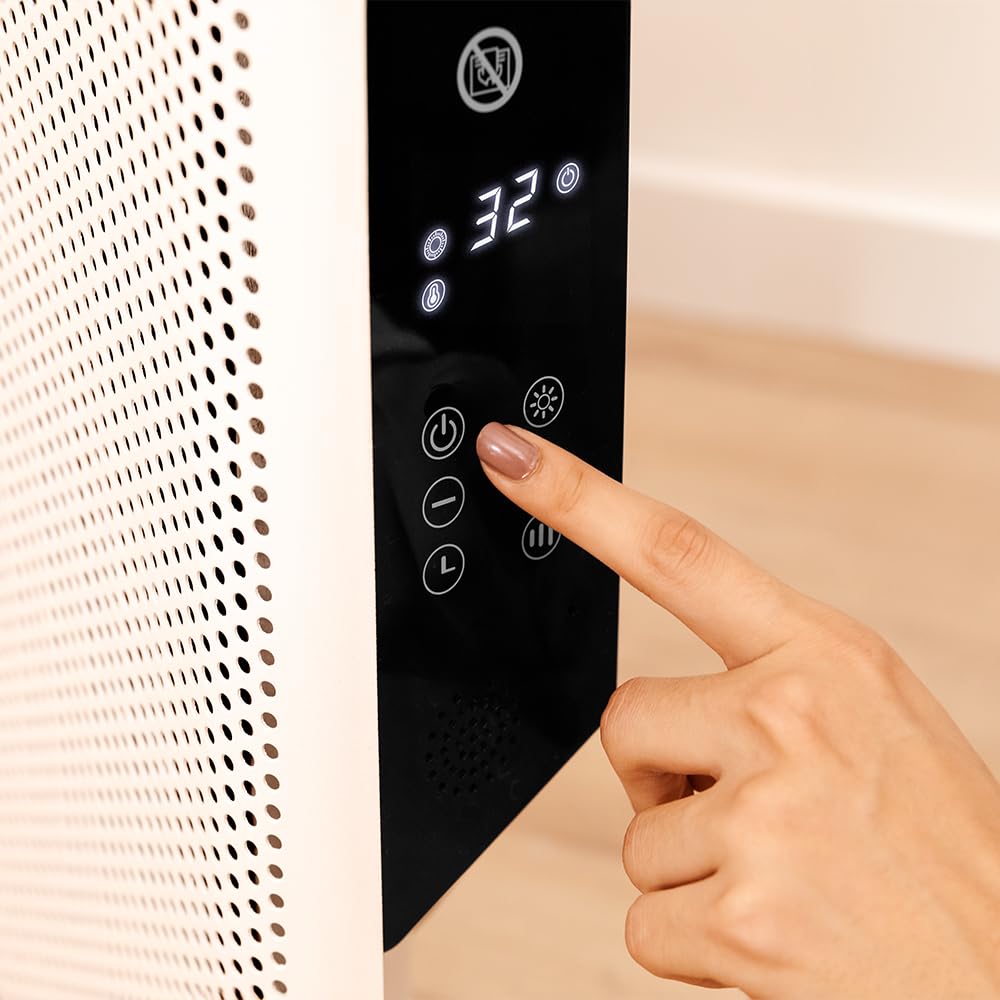 Cecotec Radiatore Elettrico con Telecomando ReadyWarm 2000 Graphene. 1800W, Termostato 15-40ºC, Basso Consumo, Timer 12h, Tripla Sicurezza, Calore Rapido, Design Compatto