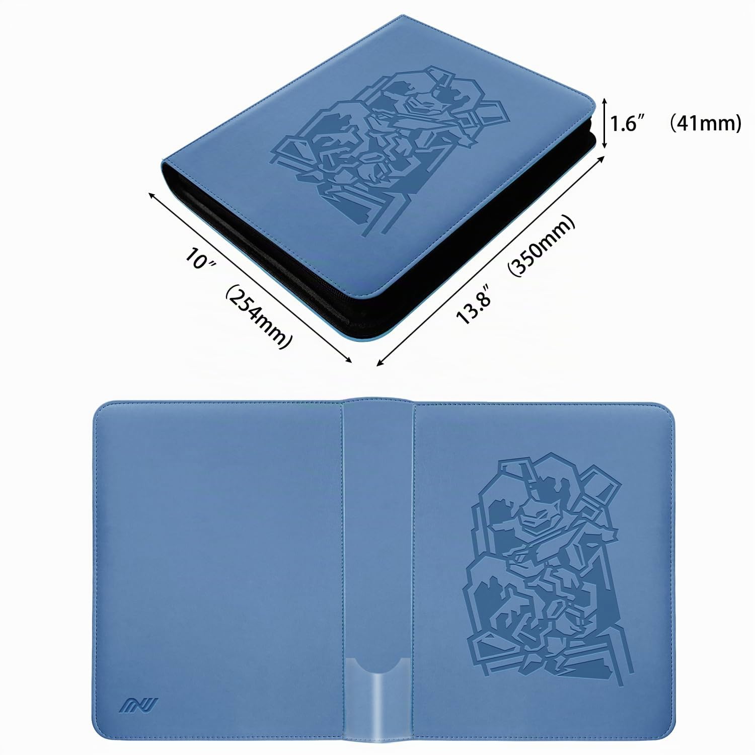 Douper Classeur de Cartes à Collectionner 9 Pochettes, Capacité 360 Cartes | Album de cartes pour jeux de cartes à collectionner avec pochettes à chargement latéral - bleu